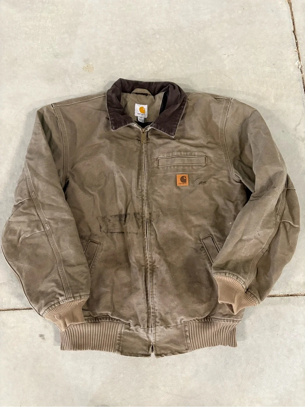Carhartt Brown Canvas Work Jacket - Men's Medium Detroit Bomber